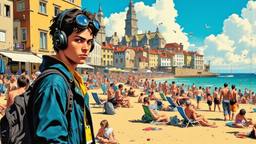A vivid portrayal of a beach scene, Paradigm 13 · FFF\RB\P13\138\003