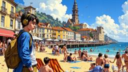A vivid portrayal of a beach scene, Paradigm 13 · FFF\RB\P13\138\004