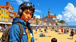 A vivid portrayal of a beach scene, Paradigm 13 · FFF\RB\P13\138\006