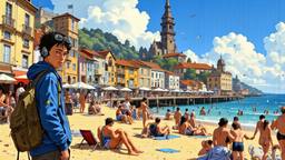 A vivid portrayal of a beach scene, Paradigm 13 · FFF\RB\P13\138\008