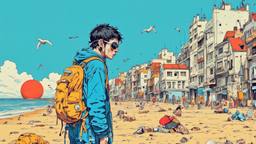 A vivid portrayal of a beach scene, Paradigm 13 · FFF\RB\P13\138\009