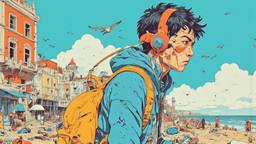A vivid portrayal of a beach scene, Paradigm 13 · FFF\RB\P13\138\011