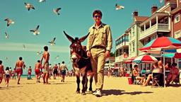 A vivid portrayal of a beach scenA vivid portrayal of…